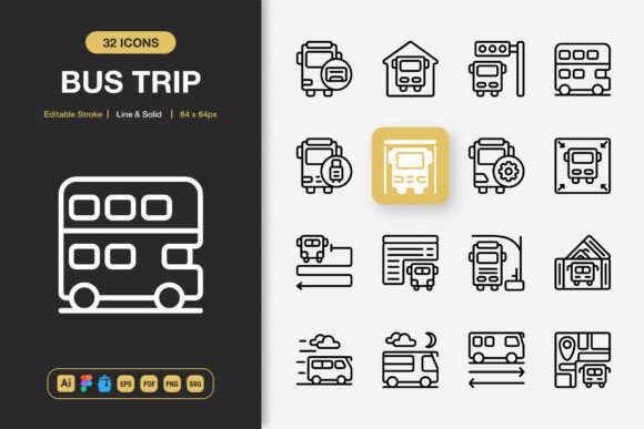 A Brand Designer's Review of Bus Trip Icons Graphics