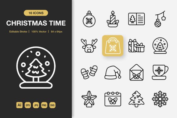 A Crafter's Review of Christmas Time Outline Icons