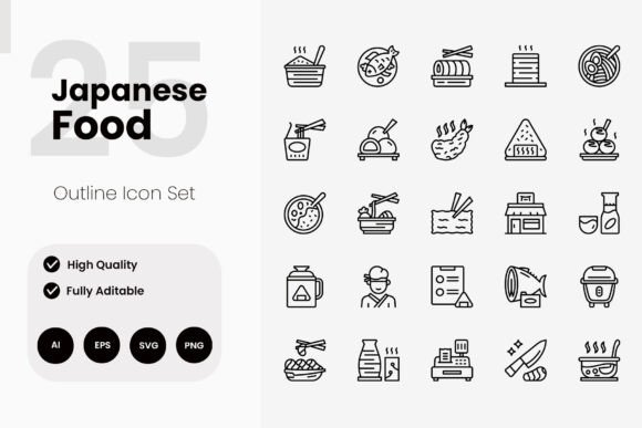 A Crafter's Review of Japanese Food Outline Graphics