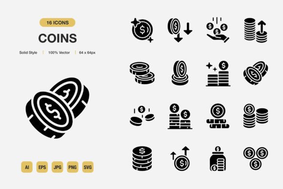 A Designer's Review of Coins Solid Icons for Business Branding