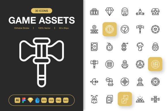 A Designer’s Practical Review of Game Assets Outline Icons for Embroidery