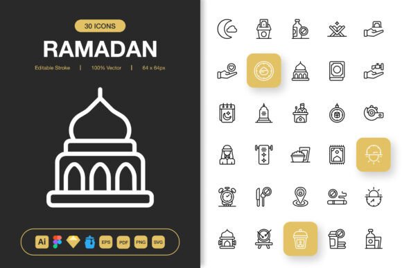 A Graphic Designer's Review of Ramadan Outline Icons