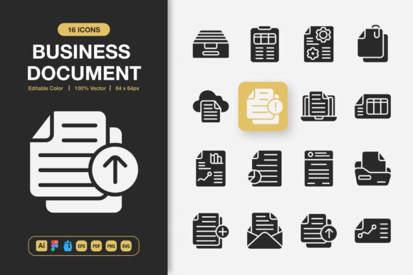 A Professional Review of Business Document Solid Icons for Publishing