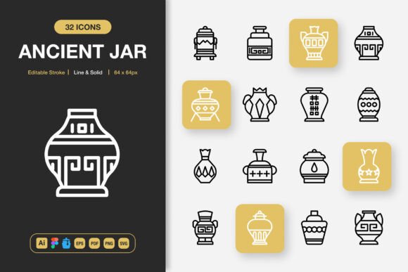 A Review of Ancient Jar Icons for Editorial & Web Graphics