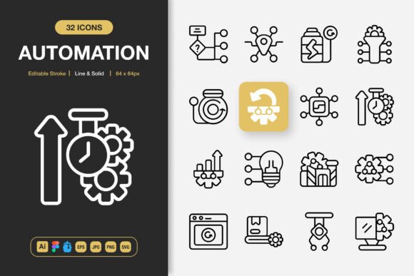 Automation Icons: Essential Graphics for Modern Creative Projects