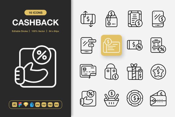 Cashback Icons: A Minimalist Graphics Set for Crafters
