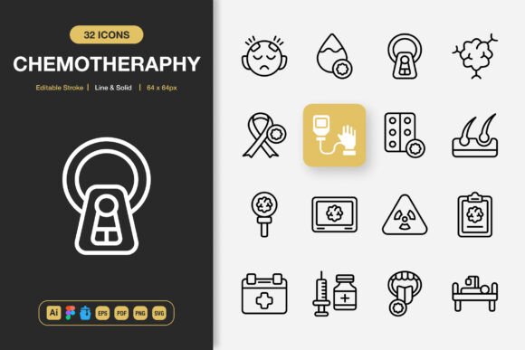 Chemotheraphy Icons: A Modern Graphics Asset for Brand Consistency