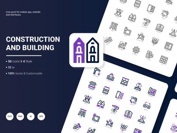 Construction and Building Icon Pack: A Versatile Graphics Set