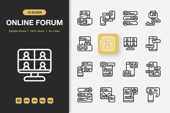 Elevating Brand Communication with Forum Outline Icons