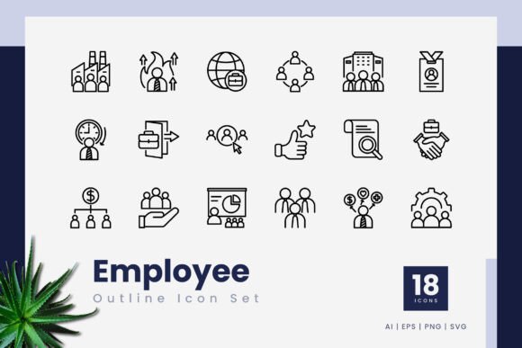 Employee Outline Icons: A Versatile Graphics Set for Crafters