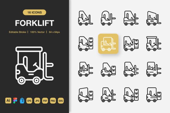 Evaluating Forklift Outline Icons for Small Business Branding