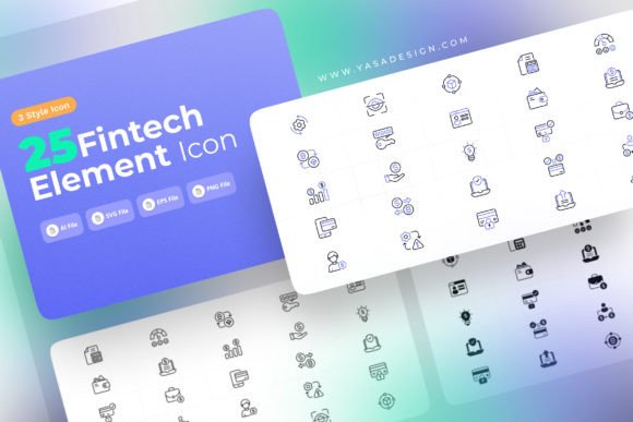 Fintect Element Icons Set: A Versatile Embroidery Design