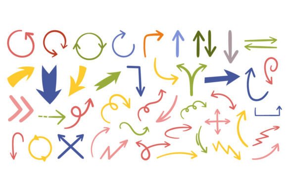 Hand Drawn Freehand Emphasis Arrows for Creative Graphics