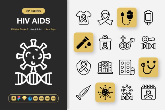HIV and AIDS Icons: A Must-Have for Modern Design Projects