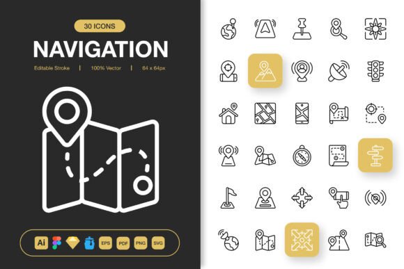 Navigation Outline Icons: A Modern Graphic Toolkit