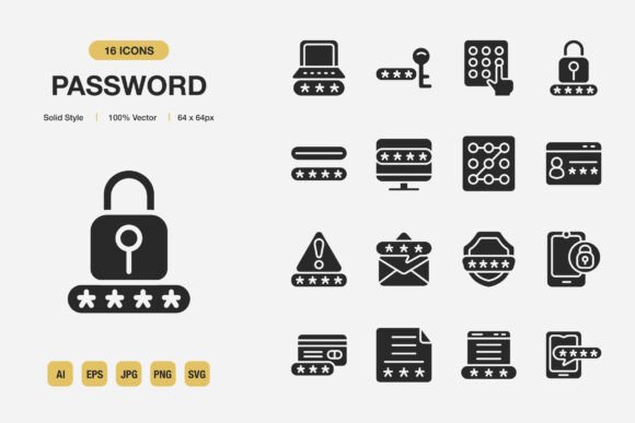 Password Solid Icons: A Graphics Toolkit for Authentic Brands