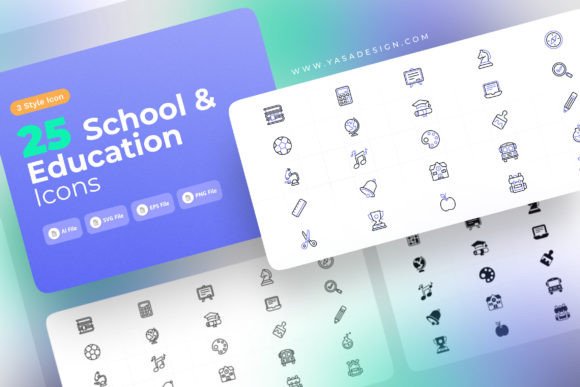 Review: School Icons Set for Creative Graphics Projects