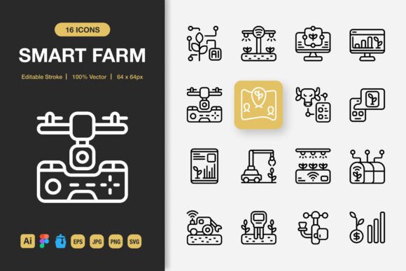 Smart Farm Outline Icons: A Designer’s Packaging Review