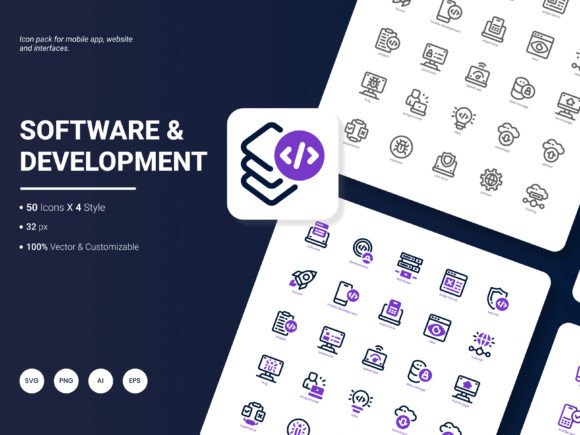 Software and Development Icon Pack: Perfect for Modern Branding