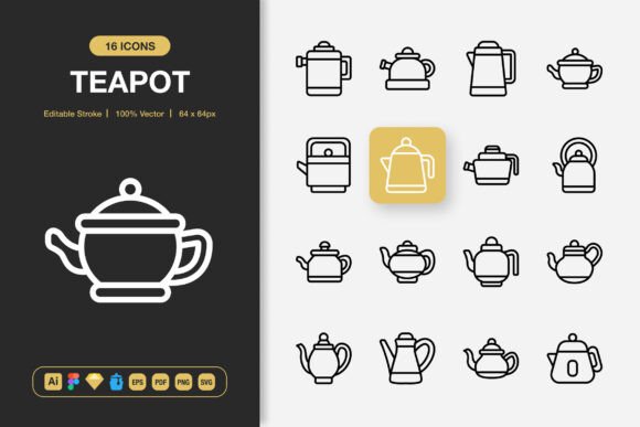 Teapot Icons: A Versatile Graphics Set for Creative Projects