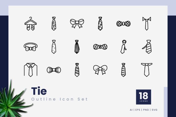 Tie Outline Icons: A Versatile Graphic for Local Branding