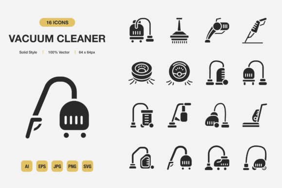 Vacuum Cleaner Solid Icons: A Graphic Designer's Review